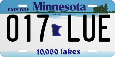 MN license plate 017LUE