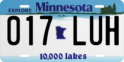 MN license plate 017LUH