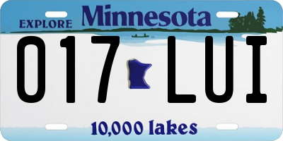 MN license plate 017LUI
