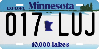 MN license plate 017LUJ