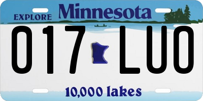 MN license plate 017LUO