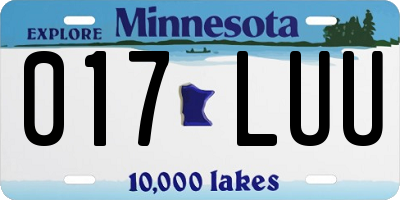 MN license plate 017LUU