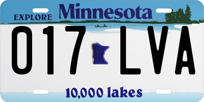 MN license plate 017LVA