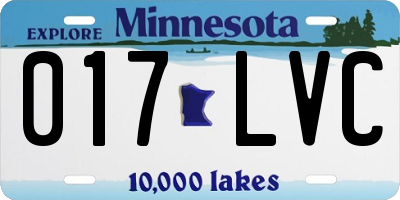 MN license plate 017LVC