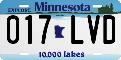 MN license plate 017LVD