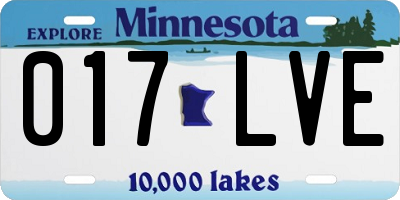 MN license plate 017LVE