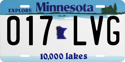 MN license plate 017LVG