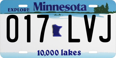 MN license plate 017LVJ