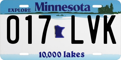 MN license plate 017LVK