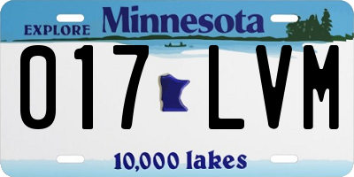 MN license plate 017LVM
