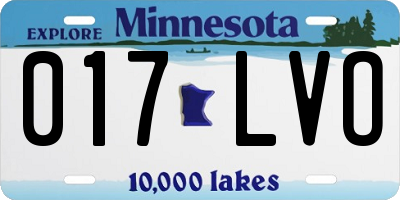MN license plate 017LVO