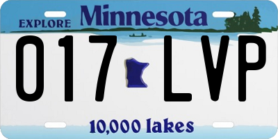 MN license plate 017LVP