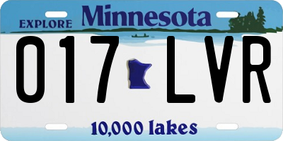 MN license plate 017LVR