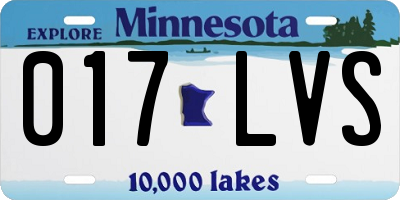 MN license plate 017LVS