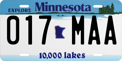 MN license plate 017MAA