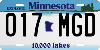 MN license plate 017MGD
