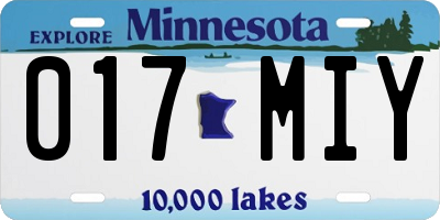 MN license plate 017MIY