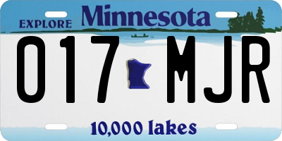 MN license plate 017MJR