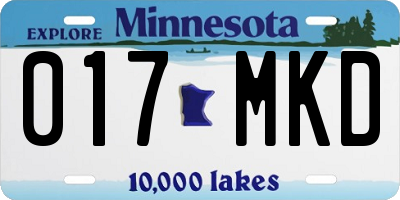 MN license plate 017MKD