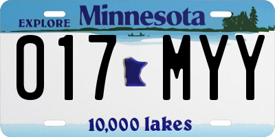 MN license plate 017MYY