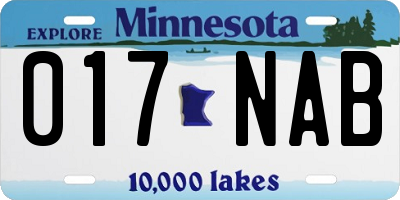 MN license plate 017NAB