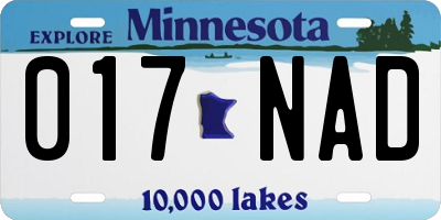 MN license plate 017NAD
