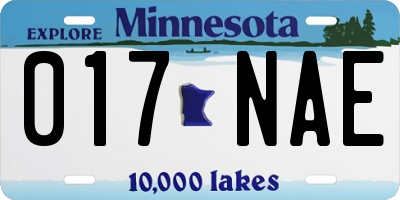 MN license plate 017NAE