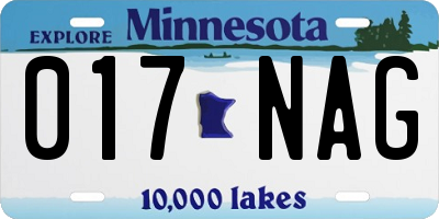 MN license plate 017NAG