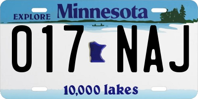 MN license plate 017NAJ