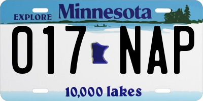 MN license plate 017NAP