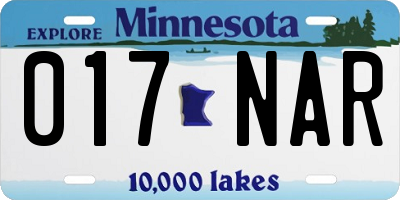 MN license plate 017NAR