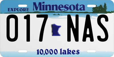 MN license plate 017NAS