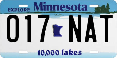 MN license plate 017NAT