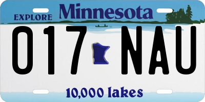 MN license plate 017NAU