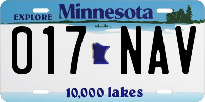 MN license plate 017NAV