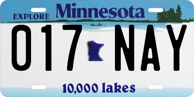 MN license plate 017NAY