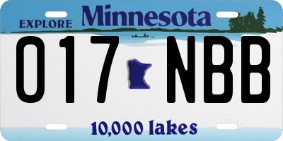MN license plate 017NBB