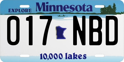 MN license plate 017NBD