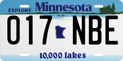 MN license plate 017NBE