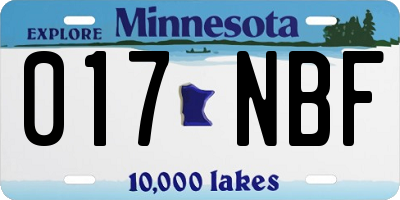 MN license plate 017NBF
