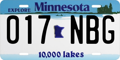 MN license plate 017NBG