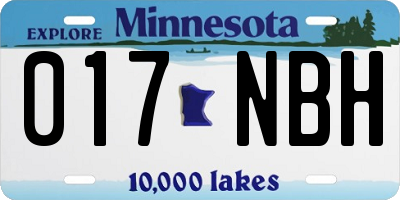 MN license plate 017NBH