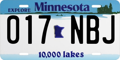 MN license plate 017NBJ