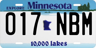 MN license plate 017NBM
