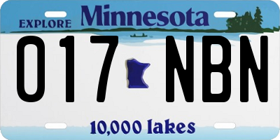 MN license plate 017NBN
