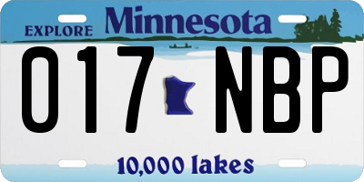 MN license plate 017NBP