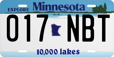 MN license plate 017NBT