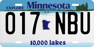 MN license plate 017NBU