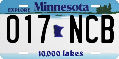 MN license plate 017NCB