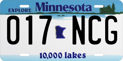 MN license plate 017NCG